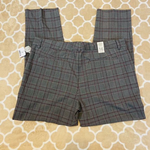 Plus Sized Gray and Red Plaid Pants - Picture 3 of 6